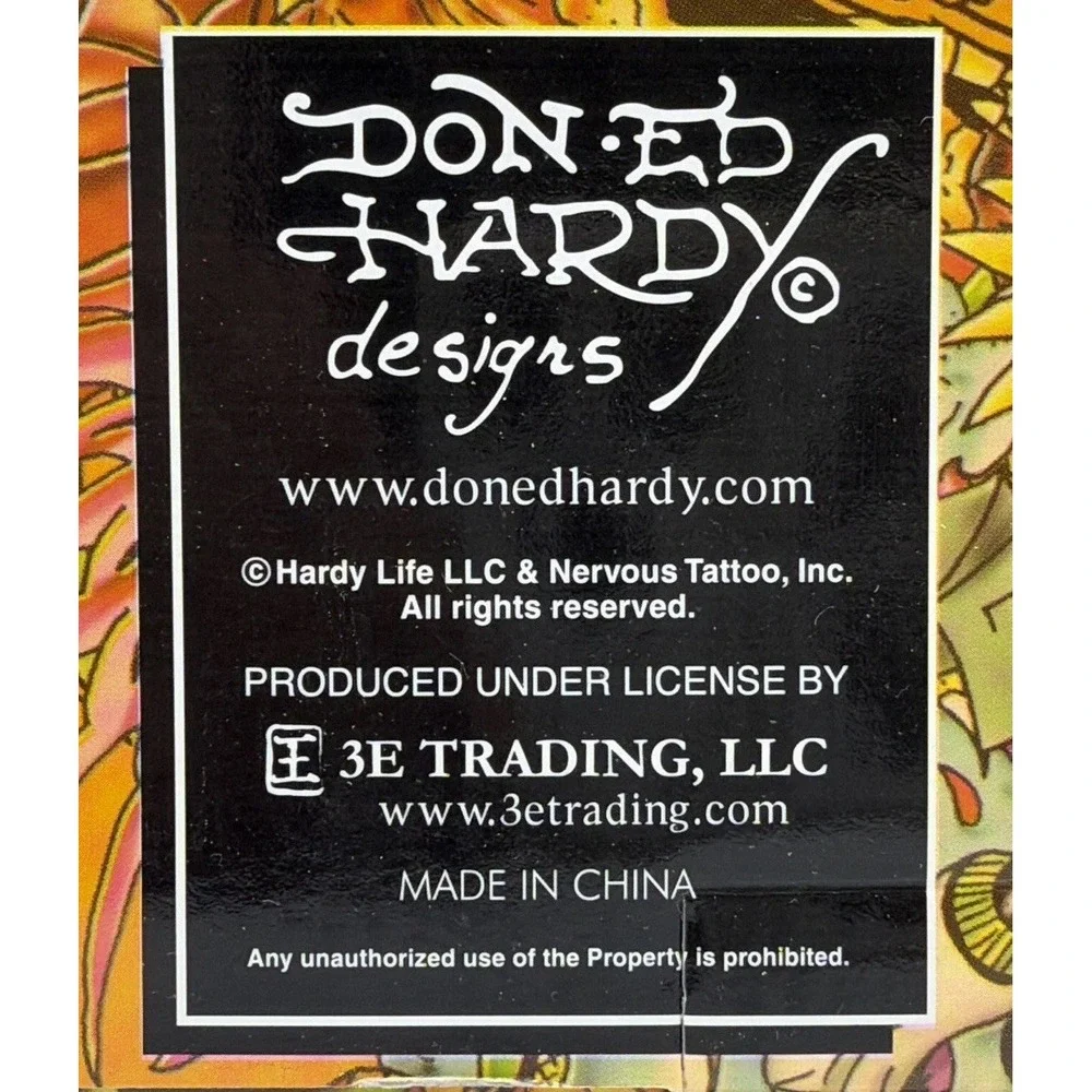 Ed Hardy Tall Shot 2.5 oz Glasses Set of 4 Love Kills Slowly Design New in Box.